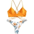 thumbnail image 1 of Bañador de bikini tipo bralette entrecruzado con cordones y estampado a escala para mujer Sailing Electrónica, 1 of 5