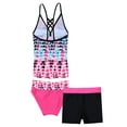 thumbnail image 2 of Alvivi Girls 3 Pieces Swimsuit Tankini Printed Crop Top Shorts Briefs Set 4-16, 2 of 5