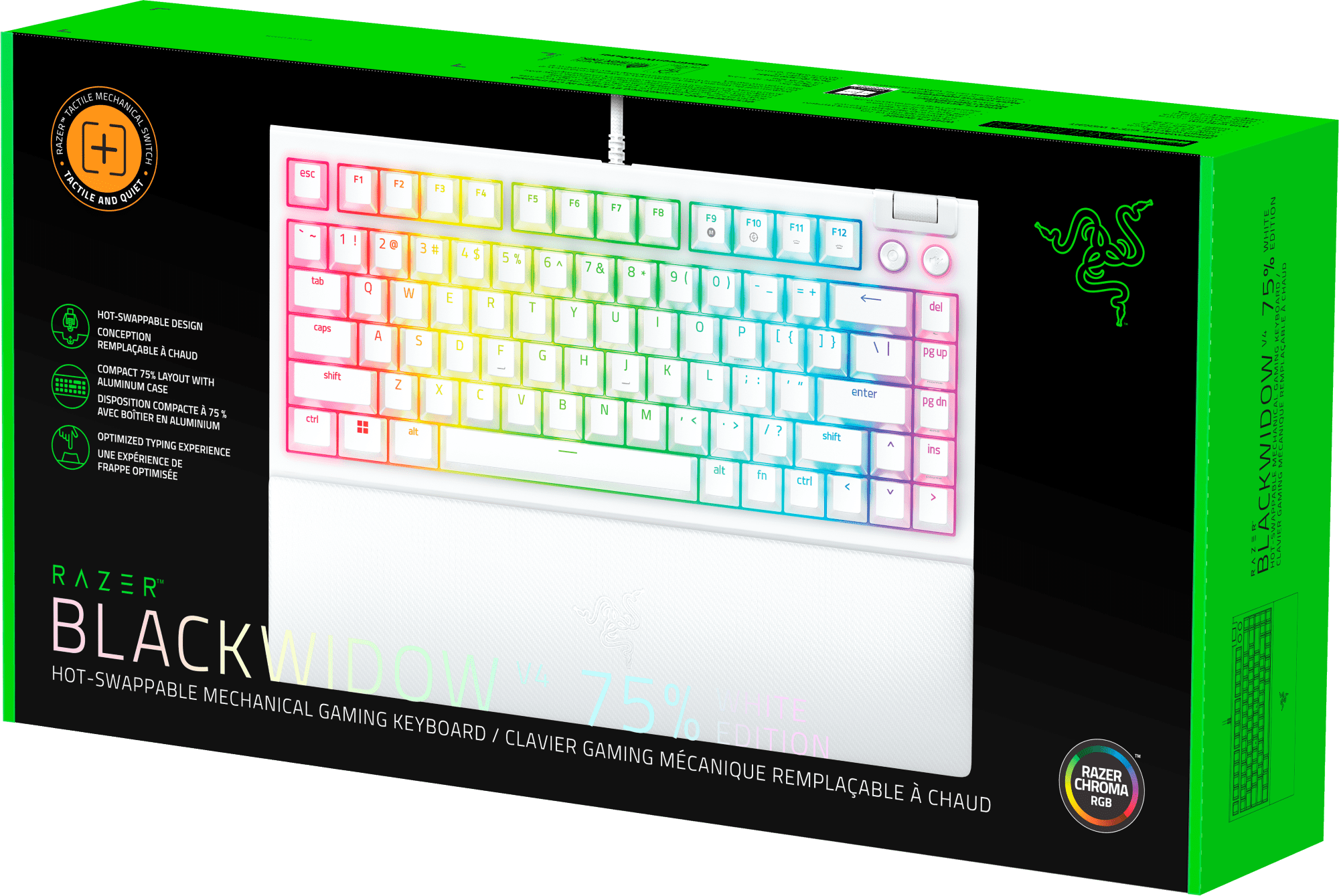 Razer BlackWidow V4 75% White 日本語配列 美品 blackwidow-v4-75-white-2-