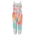 thumbnail image 5 of Toddler Baby Girl Cute Jumpsuit One Piece Sleeveless Tie-dye Strap Romper with Pockets Summer 2025 Fashion Outfit(Orange,2-3 Years), 5 of 5