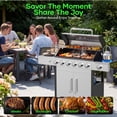 thumbnail image 5 of Biotree 6 Burner Propane Gas Grill with Side Burner & Griddle,73000 BTU Stainless Steel BBQ Grill Combo with Two Porcelain-Enameled Cast Iron Grates for Backyard Patio Outdoor Cooking, 5 of 11
