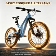 AIVA 20 Inch Mountain Bike, Magnesium Alloy Frame Dual Full-Suspension Mountain Bicycles, 7-speed Bike with Disc Brake