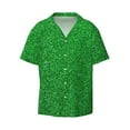 thumbnail image 2 of Lsque Green Sparkling Shiny print Men's Cuban Collar Short Sleeve Shirt Summer Beachwear Casual Button Down Fashionable Vacation Leisure Shirt-4X-Large, 2 of 7