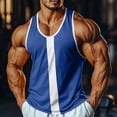 thumbnail image 2 of Kladzum Men's Basic Tank Tops Color Block Wide Crew Neck Casual Muscle Shirts Lightweight Comfort Summer Gym Workout Shirts S-3XL, 2 of 10