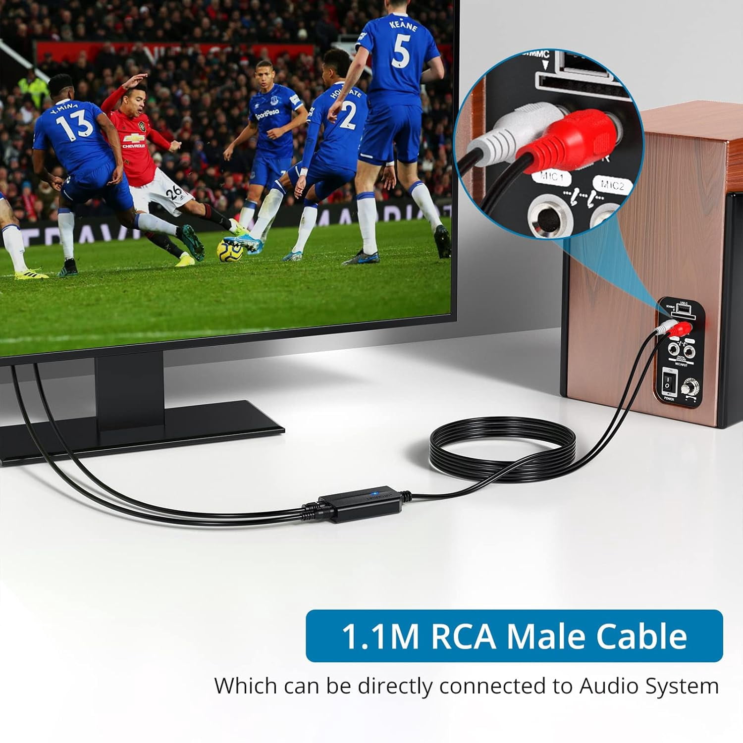 AUTOUTLET 192kHz Digital to Analog Audio Converter, Optical to RCA with 7ft Cable for HDTV/Blu-Ray/DVD/Game Consoles