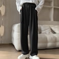 thumbnail image 2 of Mlzmgr Pants for Men Loose Fitted Elastic Waist Dress Pants with Pockets Business Casual Straight Leg Pants for Men, 2 of 6