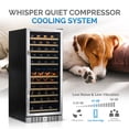 thumbnail image 5 of NewAir Dual Zone 116 Bottle Beverage Cooler with Beechwood Shelves, Stainless Steel, 5 of 16