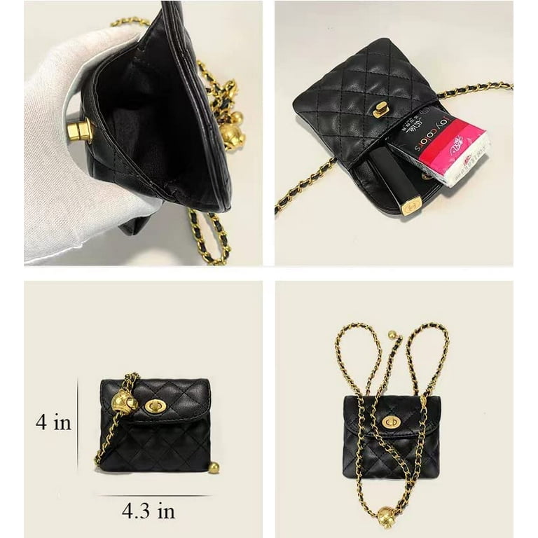 OSLEI Leather Chain Belt Bag for Women Crossbody Waist Purse Fanny Pack  Fashion Evening Clutch Mini Handbag Detachable 