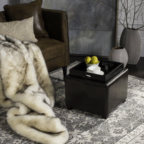 SAFAVIEH Harrison Single Tray Ottoman Brown