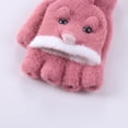 thumbnail image 7 of IDALL Winter Fingerless Gloves for Women Men Warm Knitted Convertible Mittens Flap Cover Hot Pink One Size, 7 of 7