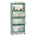 thumbnail image 1 of Costway Étagère de Cuisine à 5 Niveaux Armoire de Rangement Mobile pour Micro-Ondes Portes Relevables Vert, 1 of 10