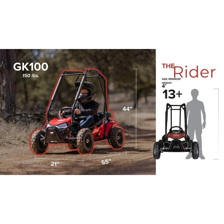 Coleman Powersports GK100 98cc One Seater Gas Powered Go-Kart, for