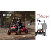 Coleman Powersports GK100 98cc One Seater Gas Powered Go-Kart, for Ages 13 and Up, Red