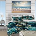 thumbnail image 3 of Designart "Dreamscape By The Ocean I" Blue Coastal Bedding Covert Set - Nautical & Coastal Bed Set With 2 Shams, 3 of 5
