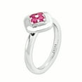 thumbnail image 3 of 925 Sterling Silver Created Ruby Stackable Ring Stone Gemstone Birthstone July, 3 of 7