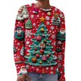 thumbnail image 4 of Chandails d'Hiver Grande Taille pour Femmes Chandails de Noël pour Femmes Chandail en Molleton de Saison Imprimé Graphique Manches Longues Tricot Rouge TTG, 4 of 6