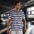 thumbnail image 3 of Wukai Anchors Print Men's Short-Sleeved Mesh T-Shirt,Quick-Dry Short Sleeve Workout T-Shirt-5X-Large, 3 of 8