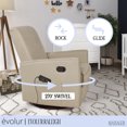 Evolur Raleigh Upholstered Plush Seating Swivel Glider, Rocker