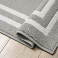 thumbnail image 5 of Washable Skid-Resistant Runner Rug, Border, Light Grey and White, 30" x 144", 5 of 9
