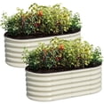thumbnail image 6 of SnugNiture 2-Pack 4x2x1.5 ft Galvanized Raised Garden Bed, Outdoor Metal Planter Box for Vegetables, White, 6 of 12