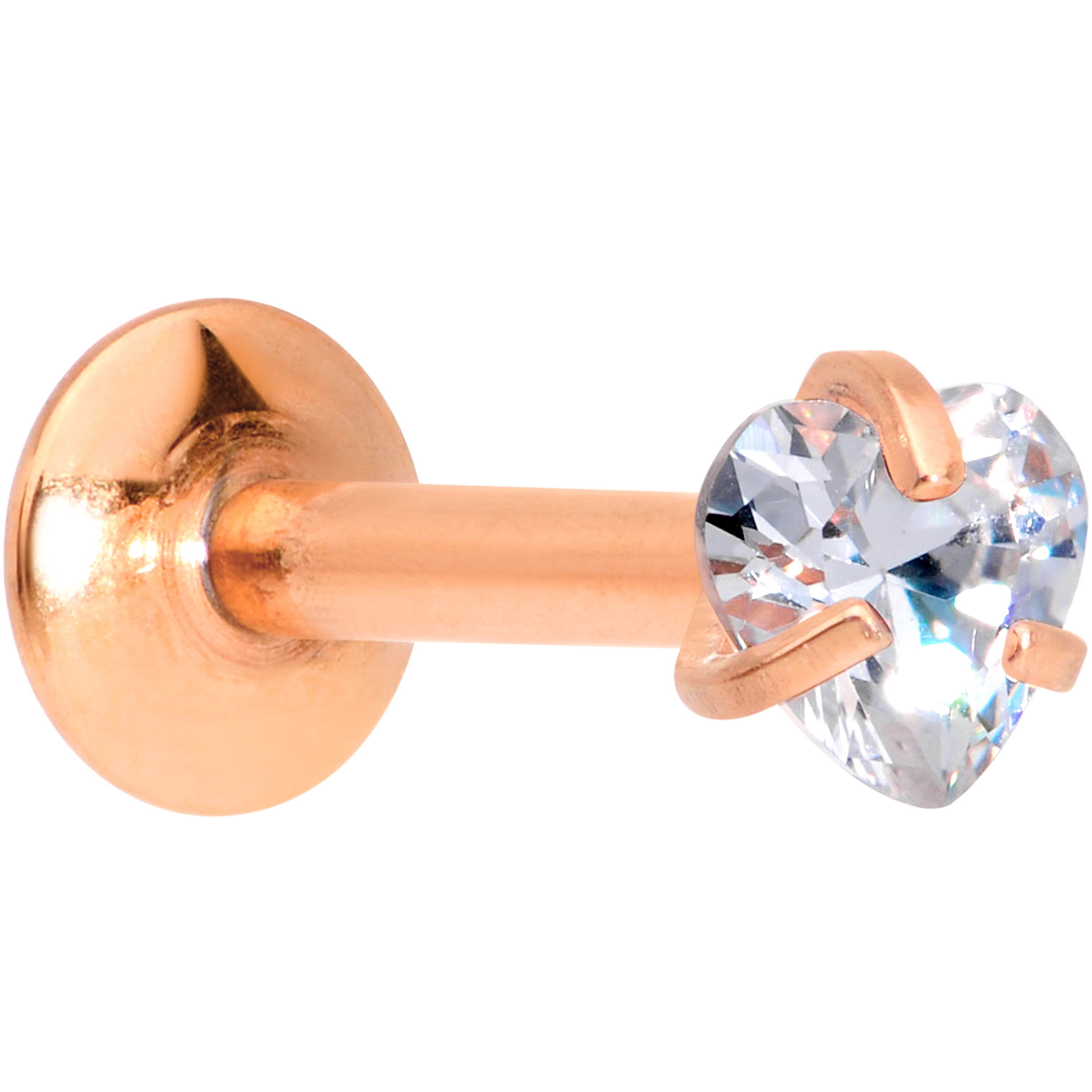 Internally Threaded Labret Monroe 3mm Heart Flat Top Internally Threaded Labret Monroe 3mm Heart Flat Top
