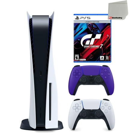 Sony Playstation 5 Disc Version (PS5 Disc) with Extra Purple Controller and Gran Turismo 7 Launch Edition Bundle