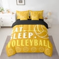 thumbnail image 2 of Volleyball Bed in a Bag Full Sport Game Ball Theme Comforter Set with Sheets Volleyball Room Decor Bed Set Volleyball Sports Bedding Sets Teen Sports Sheets 7 Pcs Yellow, 2 of 5