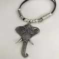 thumbnail image 2 of Pendant Leather Choker Elephant Necklace, 2 of 2