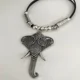thumbnail image 2 of Pendant Leather Choker Elephant Necklace, 2 of 2