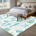 thumbnail image 5 of Seahorse Coral Shell Washable Living Room Rugs 5'x7', Starfish Ocean Low Pile Throw Large Area Rugs Non-Slip Sturdy Edge Binding Carpet for Dining Room Bedside Kitchen, 5 of 9