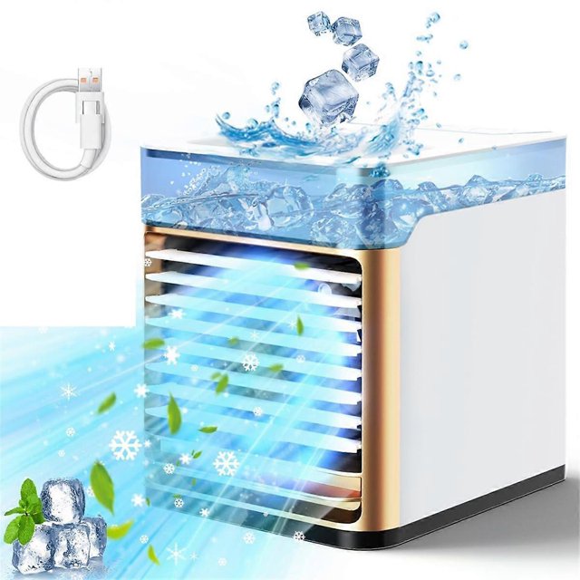 Cooling Fan with 7 Colors LED Light, Ice Cooling Fan Evaporative Air Cooler for Room Office