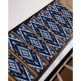 thumbnail image 7 of Stair Treads for Wooden Steps,Boho Navy Blue Grey Peel and Stick Stair Treads with Adhesive,Ethnic Geometric Southwestern Vintage Non Slip Indoor Stairs Runner Rugs Mats for Elders Dogs 8"x30" 7PCS, 7 of 7