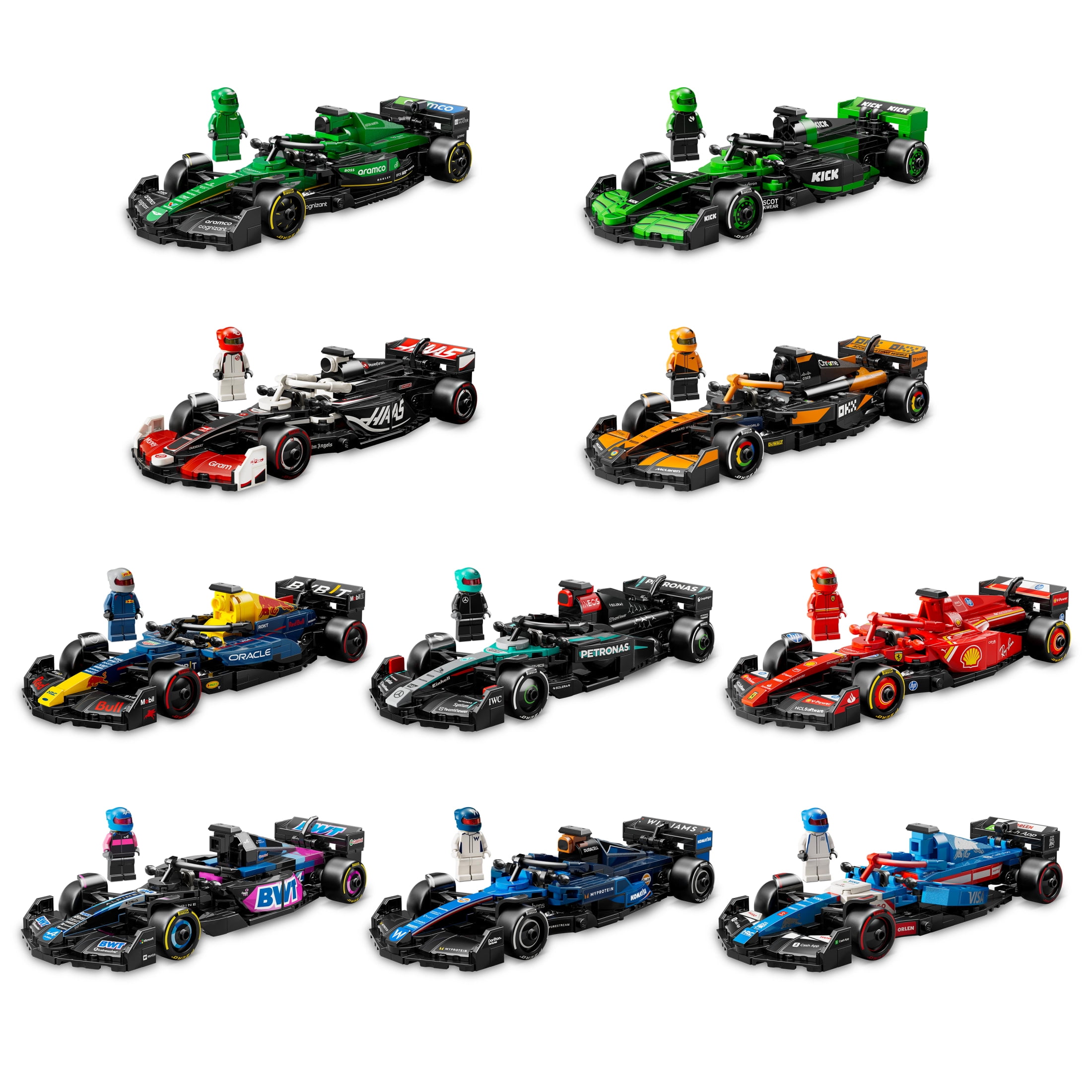 LEGO Speed Champions Ultimate Formula 1 Collector's Pack - Contains 10 Sets in 1 - Includes Exclusive Poster - Collectible F1 Model Car Kit - Gift for Race Car Fans - 66802
