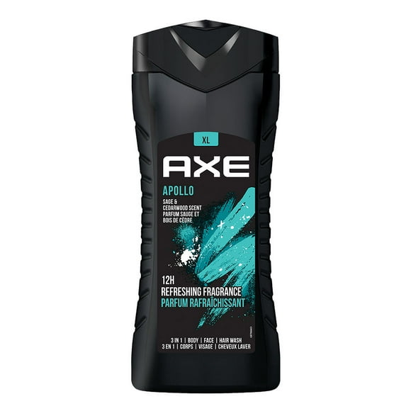 Axe Apollo 3 en 1 Gel Douche Corps, Visage & Cheveux pour Hommes 400ml