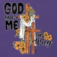 thumbnail image 6 of Wild Bobby God Made Me This Way Cross with Sunflowers Inspirational/Christian Women Racerback Tank Top, Purple Rush, Small, 6 of 6