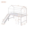 thumbnail image 4 of Bellemave Metal Loft Bed with Slide, Twin House Bed With Roof & Two-sided writable, Twin Loft Bed with Storage, No Box Spring Needed, White, 4 of 9