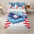 thumbnail image 2 of Homewish Cute Baseball Gloves Kid Zipper Full Size Comforter Sets with Fitted Sheet and 2 Pillowcases, Blue Ice Cream Drip Zipper Bedding Set, Polka Dots Reversible, 4pcs, 2 of 6