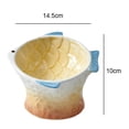 thumbnail image 2 of Cuenco de cerámica para gatos, utensilios para proteger las vértebras cervicales, olla para comer comida para gatos, cuenco para gatos con peces de colores, 2 of 5