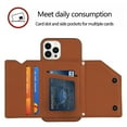 thumbnail image 4 of Mantto Cases for iPhone 11 Pro - 5.8 inch Wallet Case with Card Holder, PU Leather ID Credit Card Slots Double Magnetic Clasp Kickstand Shockproof Back Flip Slim Phone Cover, Brown, 4 of 8