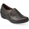 thumbnail image 2 of clarks women's everlay iris slip-on loafer, brown leather, 5 m us, 2 of 8