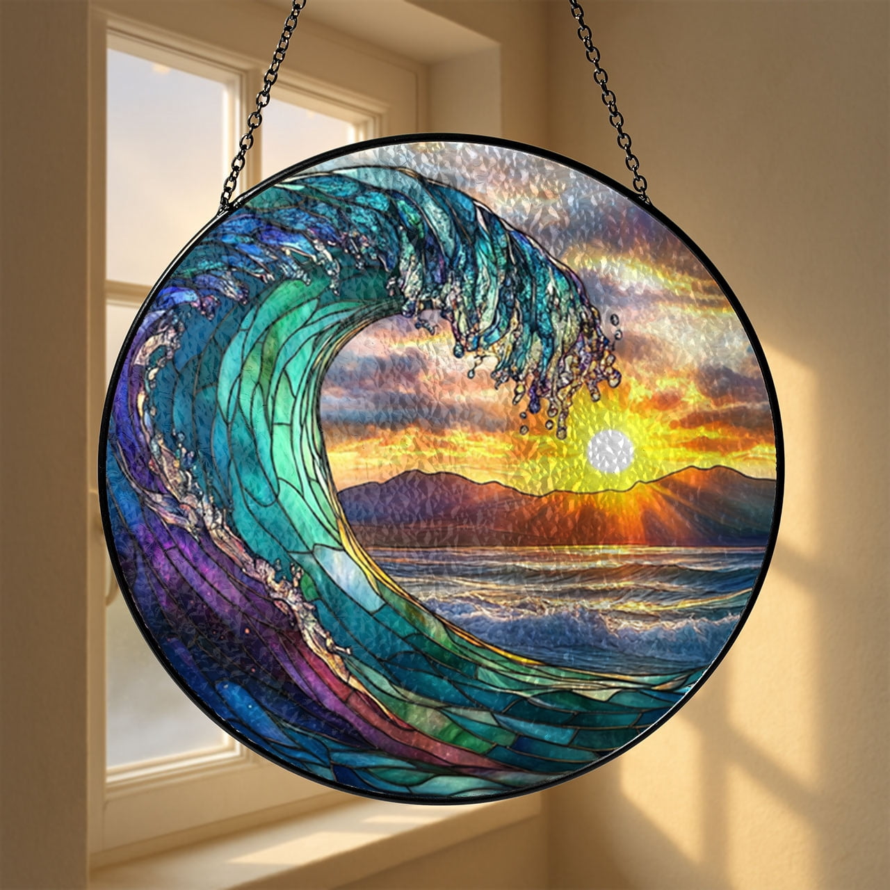 Ocean Waves Iron On Patch Tropical Island and Fish Applique for Jackets Vests and Clothes