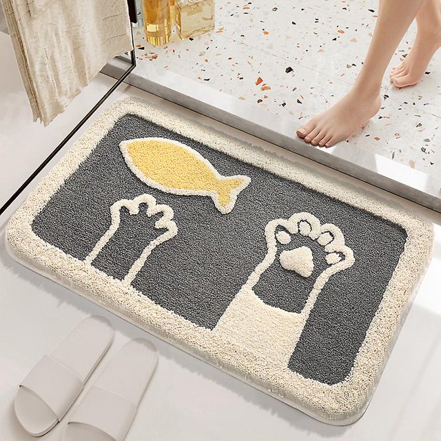 Alfombra de baño hermosa alfombra de ducha, lujoso felpudo de alta absorción y antiderrapante, lavadora en máquina adecuada para baño, ducha y baño