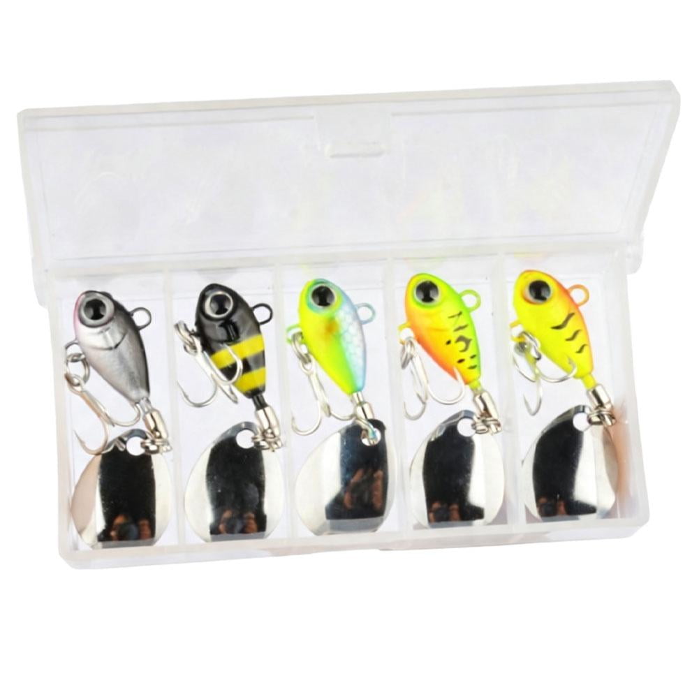 OADUKQ Lure Bait 0.39 Oz Carbon Steel Spinnerbait Lure Set with Treble Freshwater Predator Fishing in Lakes and Rivers Black