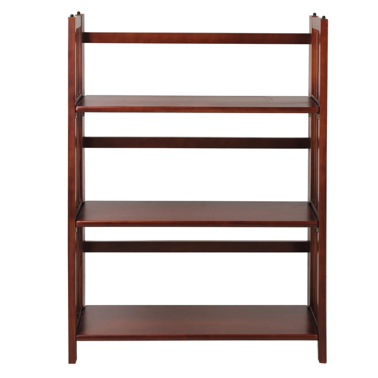 Casual Home 3-Shelf Folding Stackable Bookcase, Walnut photo 2