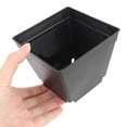 thumbnail image 4 of Maceta Cubeta Cubo Hueco De Plástico En Forma Cuadradas Con Soporte Para La Oficina Hogar Hoteles De 4 X 4 Pulgada 10 Piezas Negro, 4 of 4