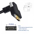 thumbnail image 6 of CY USB3.1 Type-C Male to Dual Thumbscrew Locking USB-C Vertical 90 Degree Up Down Angled 10Gbps Data Cable Panel Mount Type, 6 of 9
