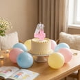 thumbnail image 5 of Pink Iridescent Number 4 Crown Cake Topper Candle Princess Theme Birthday Party Decorations for Student Girl 4Th Birthday, 5 of 6