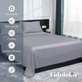 thumbnail image 4 of Lidoloka Luxury Bamboo Bed Sheets Set Queen 4 Pcs for Adult,Soft&Cool,16" Deep Pocket,Gray, 4 of 7