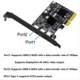 thumbnail image 3 of PCI-E X4 to Type-C Video Expansion Card Supports DP Video Desktop USB3.2 10G TYPE-C Port Monitor Dock Adapter Card, 3 of 8