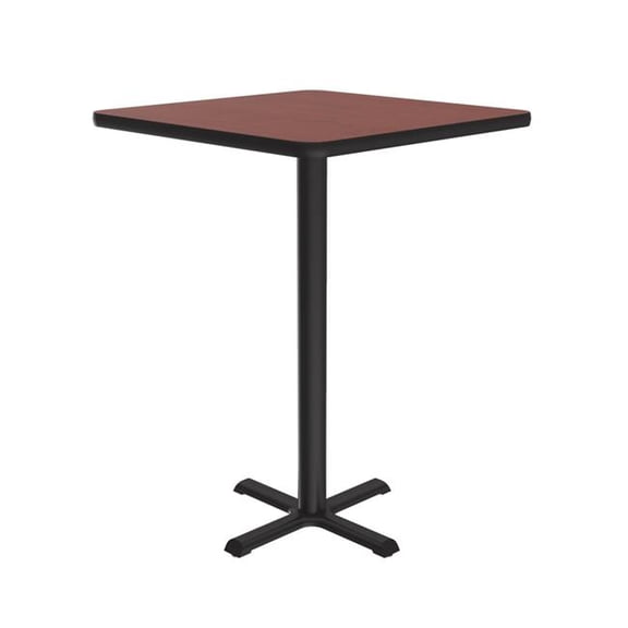 Correll SXB30S-21-98-21 30 in. X-Base High Pressure Laminate Cafe & Breakroom Table with Stamped Steel Base - Cherry - Square